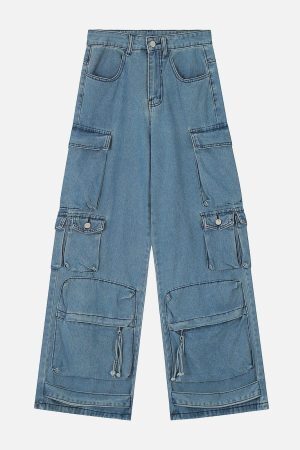 Concert Outfit Multi Pocket Loose Cargo Jeans