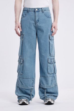 Concert Outfit Multi Pocket Loose Cargo Jeans