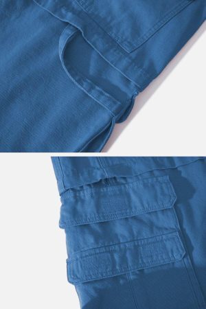 Concert Outfit Multi Pocket Patchwork Straight-Leg Jeans