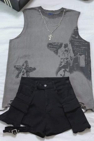 Concert Outfit Multi-Pocket Strappy Shorts