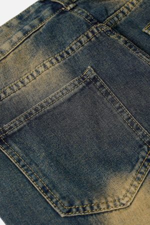 Concert Outfit Multi Pocket Washed Cargo Jeans