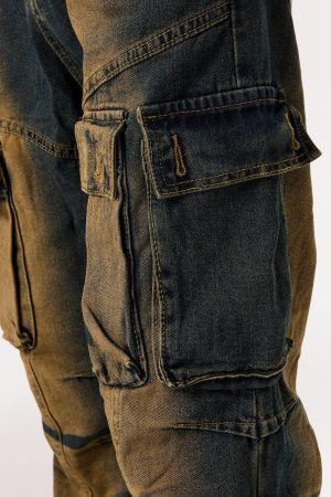 Concert Outfit Multi Pocket Washed Cargo Jeans