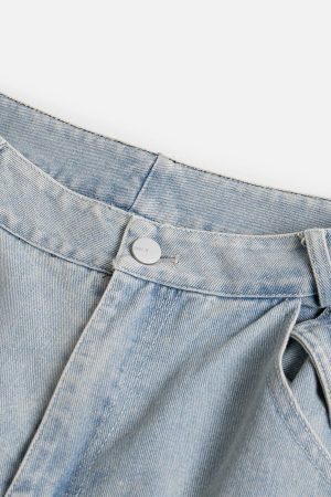 Concert Outfit Multi Pocket Washed Jeans
