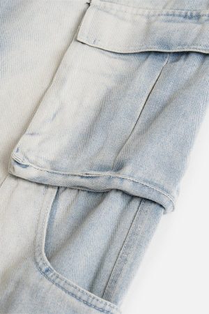 Concert Outfit Multi Pocket Washed Jeans