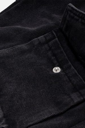 Concert Outfit Multi-Pocket Wide-Leg Jeans