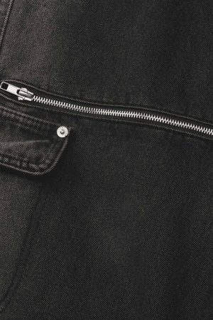 Concert Outfit Multi-Pocket Zipper Design Washed Hip-Hop Jeans