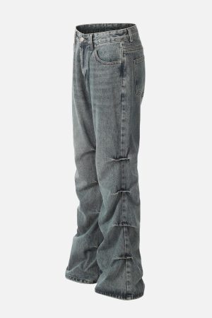 Concert Outfit Multi Wrinkle Washed Jeans