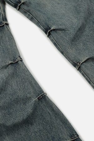 Concert Outfit Multi Wrinkle Washed Jeans