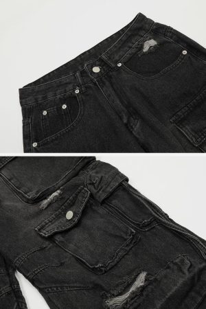 Concert Outfit Multiple Pockets Washable Jeans