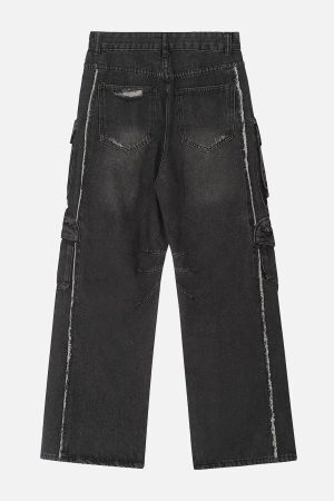 Concert Outfit Multiple Pockets Washable Jeans