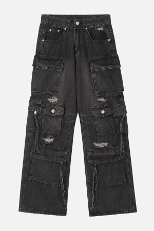 Concert Outfit Multiple Pockets Washable Jeans