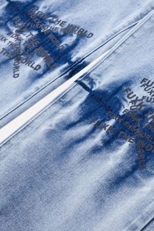 Concert Outfit Niche Design Letter Embroidered Tie-Dye Gradient Jeans