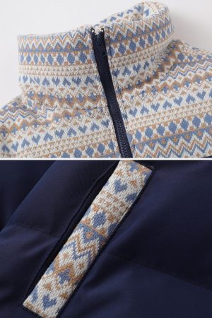 Concert Outfit Nordic Patterned Winter Coat