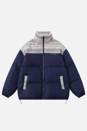 Concert Outfit Nordic Patterned Winter Coat