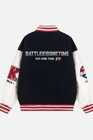 Concert Outfit Number 56 Embroidered PU Baseball Jacket