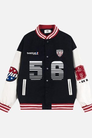 Concert Outfit Number 56 Embroidered PU Baseball Jacket