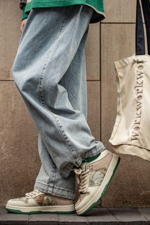 Concert Outfit Oil Painting Forest Print Skate Shoes