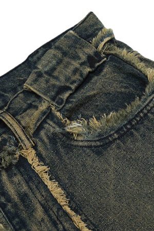 Concert Outfit Old Raw Hem Straight Leg Micro Flare Jeans