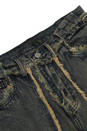 Concert Outfit Old Raw Hem Straight Leg Micro Flare Jeans