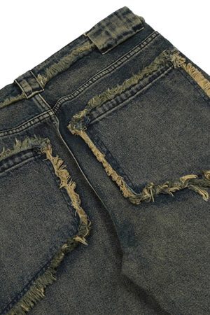 Concert Outfit Old Raw Hem Straight Leg Micro Flare Jeans