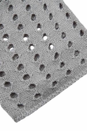 Concert Outfit Openwork Knit Short-Sleeve Sweater