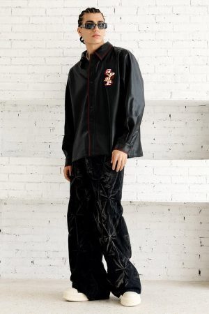 Concert Outfit Original Embroidered Leather Shirt