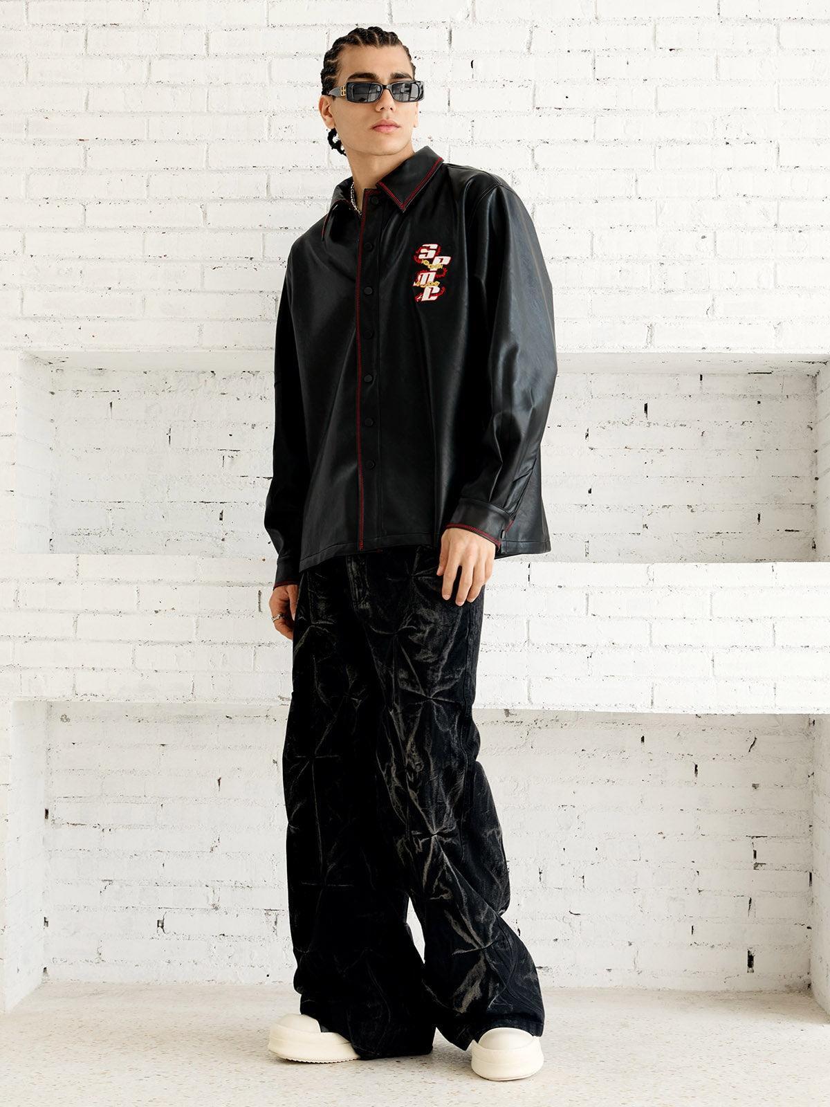 Concert Outfit Original Embroidered Leather Shirt Concert Outfit Original Embroidered Leather Shirt