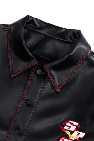 Concert Outfit Original Embroidered Leather Shirt