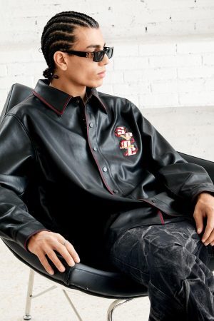 Concert Outfit Original Embroidered Leather Shirt