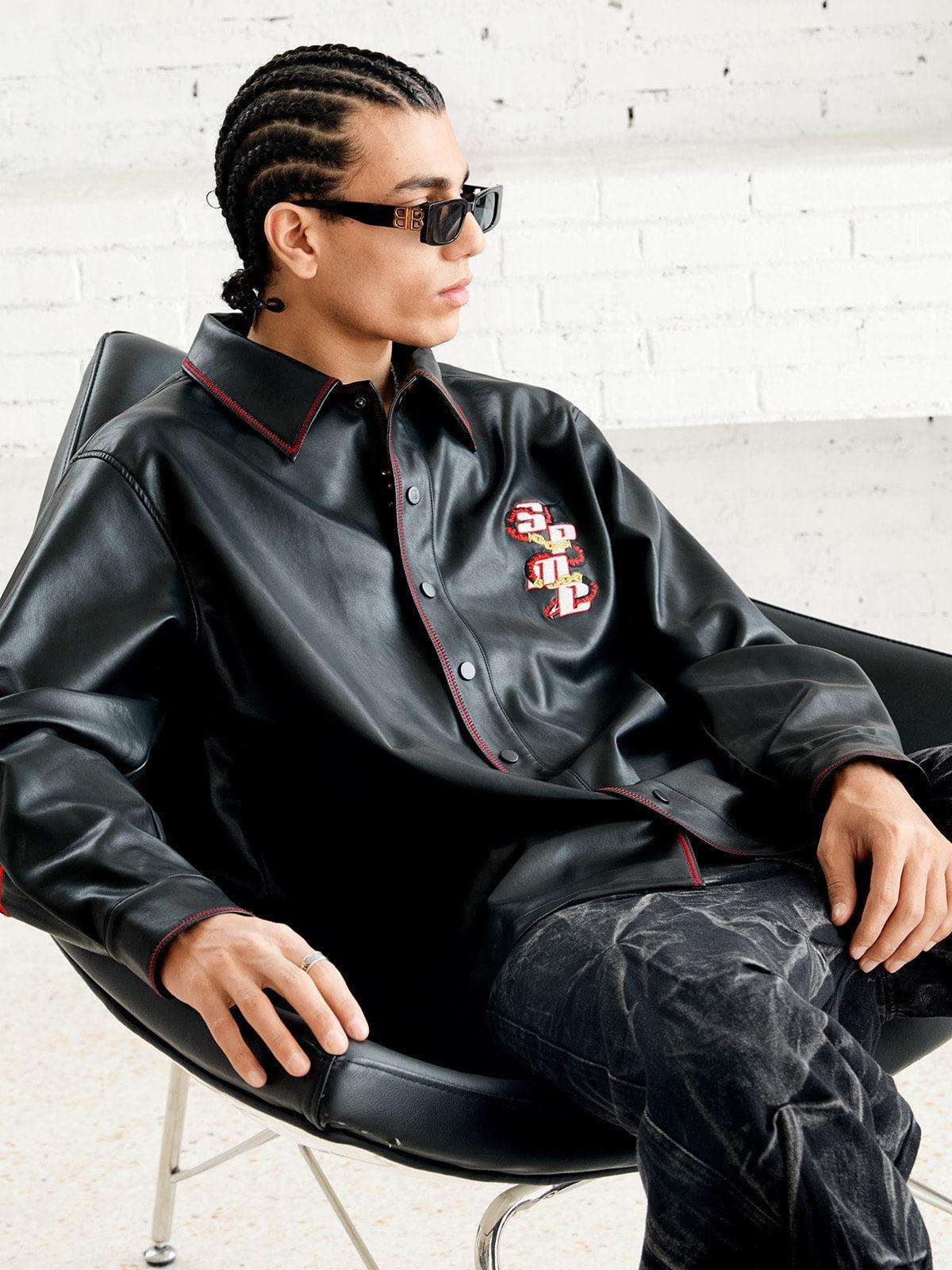 Concert Outfit Original Embroidered Leather Shirt Concert Outfit Original Embroidered Leather Shirt