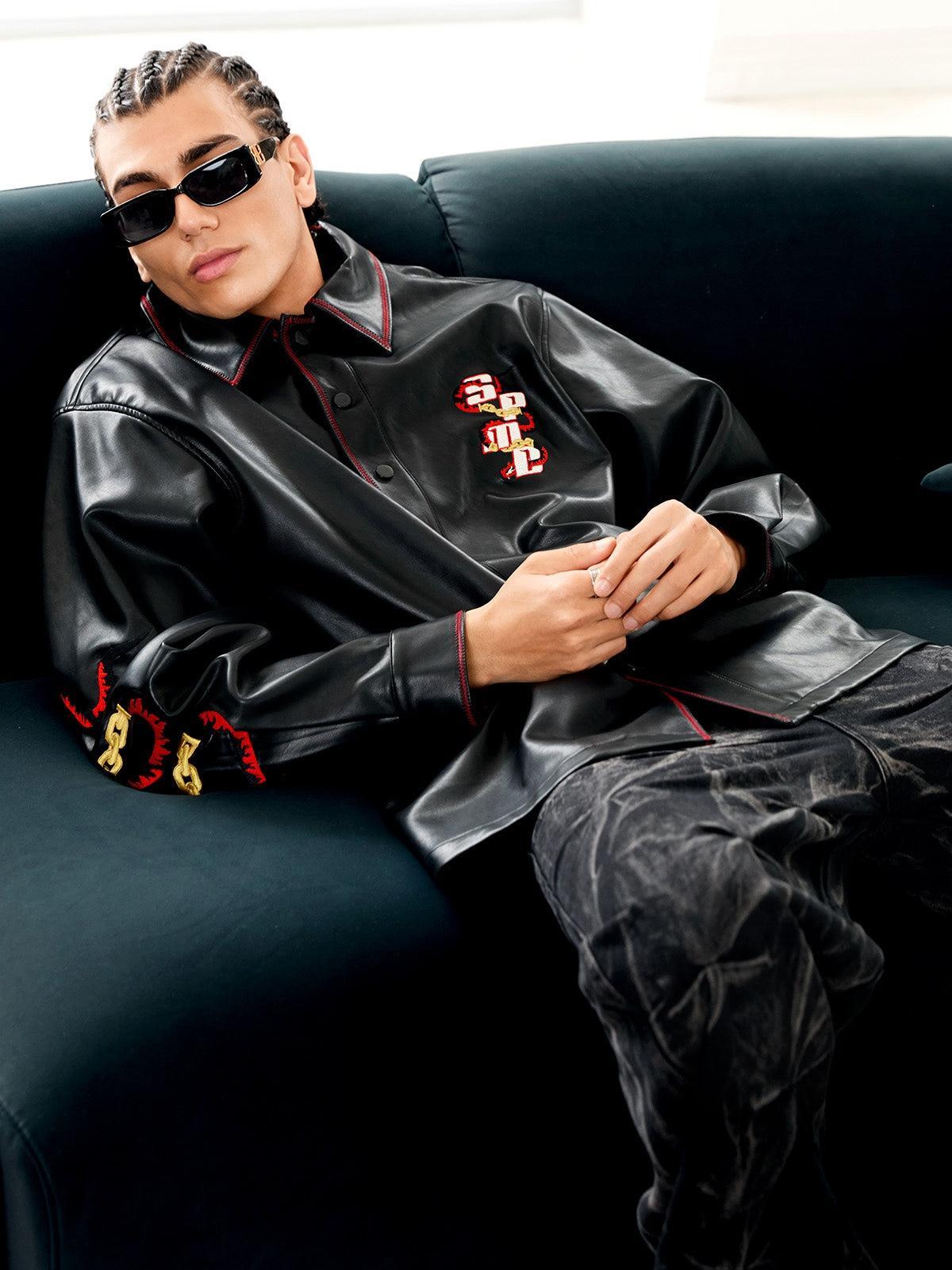 Concert Outfit Original Embroidered Leather Shirt Concert Outfit Original Embroidered Leather Shirt