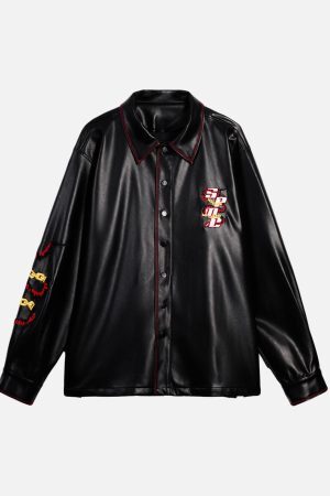 Concert Outfit Original Embroidered Leather Shirt