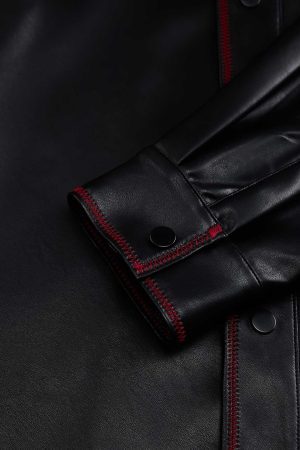 Concert Outfit Original Embroidered Leather Shirt