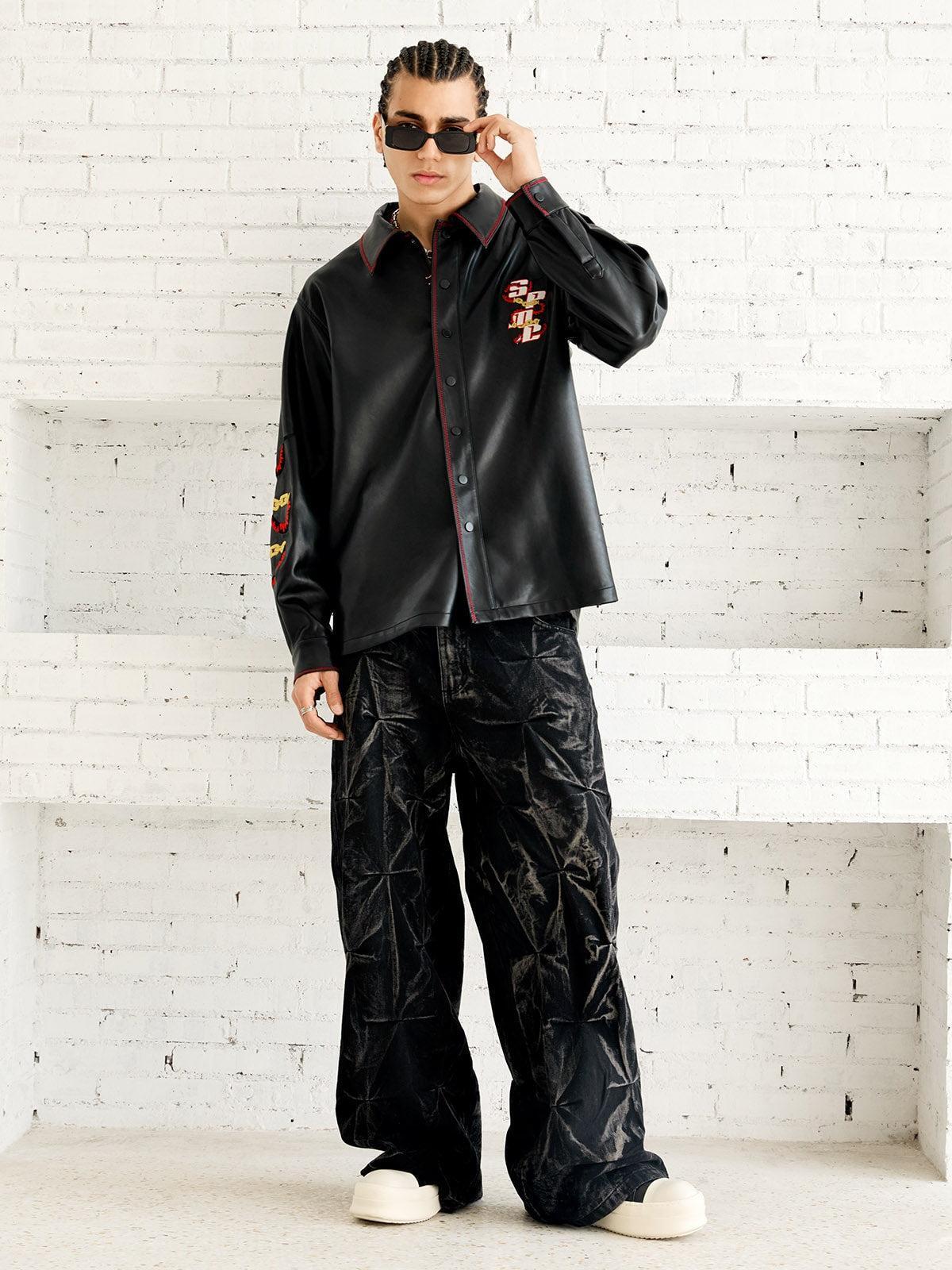 Concert Outfit Original Embroidered Leather Shirt Concert Outfit Original Embroidered Leather Shirt