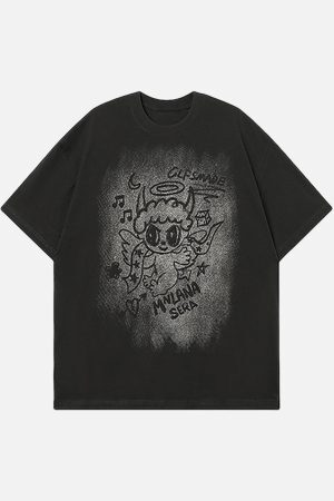 Concert Outfit Oversized Angel Graphic T-Shirt