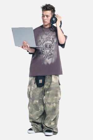 Concert Outfit Oversized Angel Graphic T-Shirt