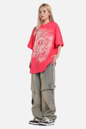 Concert Outfit Oversized Angel Graphic T-Shirt