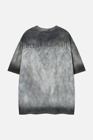 Concert Outfit Oversized Cross and Studed T-Shirt