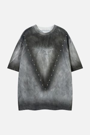 Concert Outfit Oversized Cross and Studed T-Shirt
