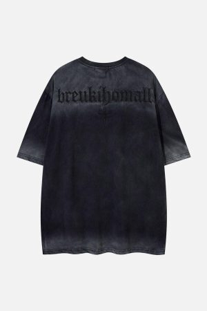 Concert Outfit Oversized Cross and Studed T-Shirt