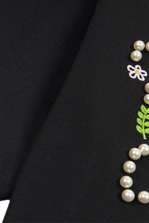 Concert Outfit Oversized Embroidered Floral Letter T-Shirt