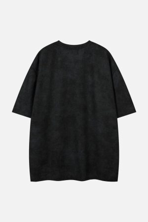 Concert Outfit Oversized Graphic Suede Print T-Shirt