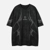 Concert Outfit Oversized Graphic Suede Print T-Shirt