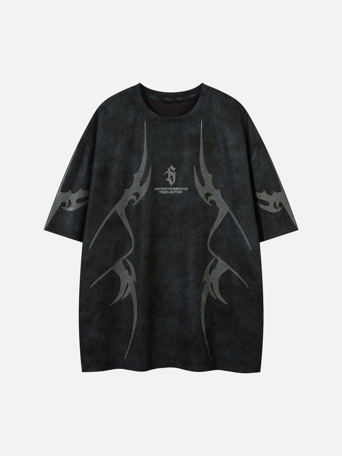 Concert Outfit Oversized Graphic Suede Print T-Shirt Concert Outfit Oversized Graphic Suede Print T-Shirt
