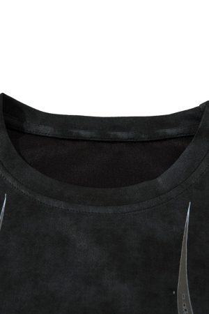 Concert Outfit Oversized Graphic Suede Print T-Shirt