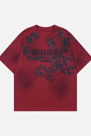 Concert Outfit Oversized Snake Graphic T-Shirt