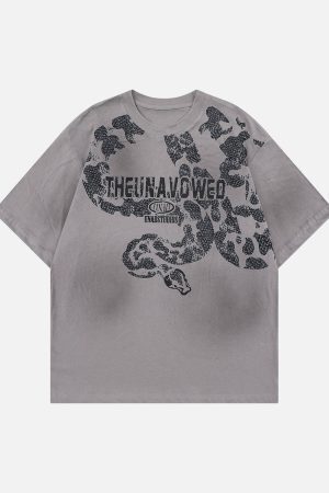 Concert Outfit Oversized Snake Graphic T-Shirt