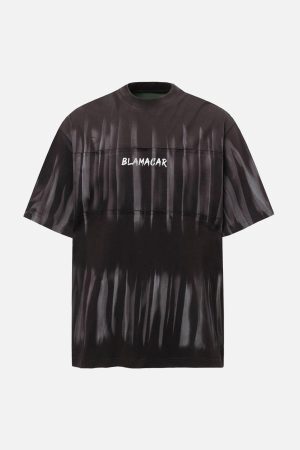 Concert Outfit Oversized Tie-Dye Embroidered Letter T-Shirt