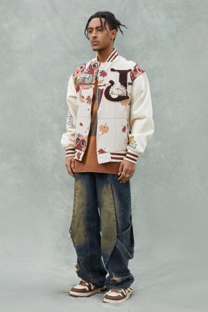 Concert Outfit Owl Patch Embroidered Baseball Jersey