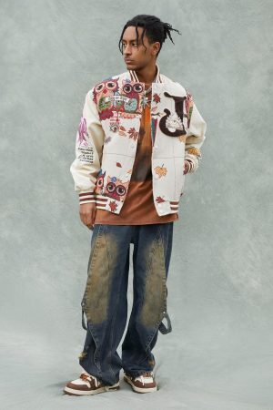 Concert Outfit Owl Patch Embroidered Baseball Jersey